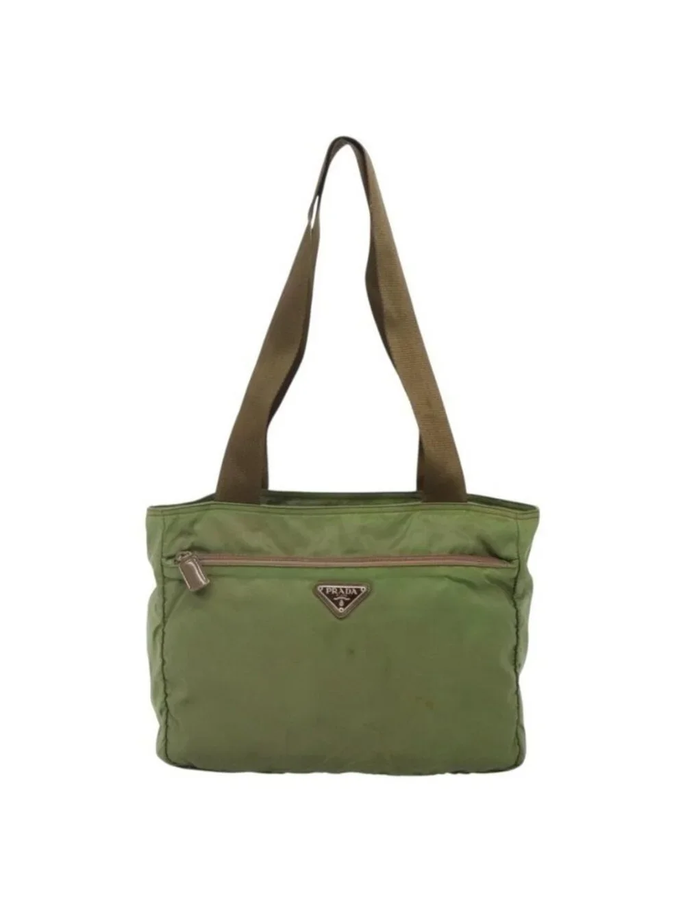 Authentic PRADA Shoulder Bag Nylon Khaki Silver - Picture 5 of 16